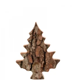 Waldfabrik, photophore en bois et étoile sapin de Noël Sapin En Bois Déco En Ecorce 12 Cm New