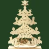 Ratags, décos de Noël lumineuses en bois Sapin Lumineux Led En Bois Avec Crèche De Noël Et Personnages