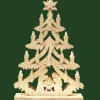 Ratags, décos de Noël lumineuses en bois Sapin Lumineux Led En Bois Avec Crèche De Noël Hot
