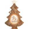 Waldfabrik, photophore en bois et étoile sapin de Noël Sapin Noël En Bois Avec Cerf Cisele, 18 Cm Sale