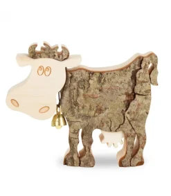 Waldfabrik, photophore en bois et étoile sapin de Noël Vache En Bois, 9 Cm Discount