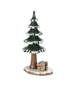 Hubrig, figurines pour enfant Village De Noël Miniature, Sapin Et Tas De Bois Discount