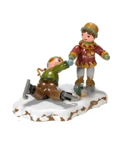 Hubrig, figurines pour enfant Village De Noël Miniature, Patineurs New