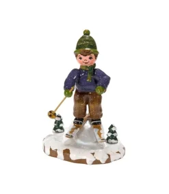 Hubrig, figurines pour enfant Village De Noël Miniature, Garcon A Ski Discount