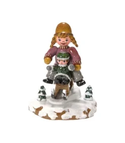 Hubrig, figurines pour enfant Village De Noël Miniature, Fillettes Sur La Luge Sale