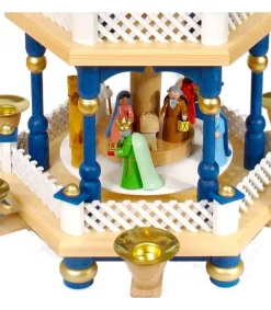 Richard Glasser, Pyramides de Noël allemandes Weihnachtspyramid Allemande 2 Etages Blanc Bleu Discount